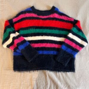 Fuzzy Striped Boxy Sweater